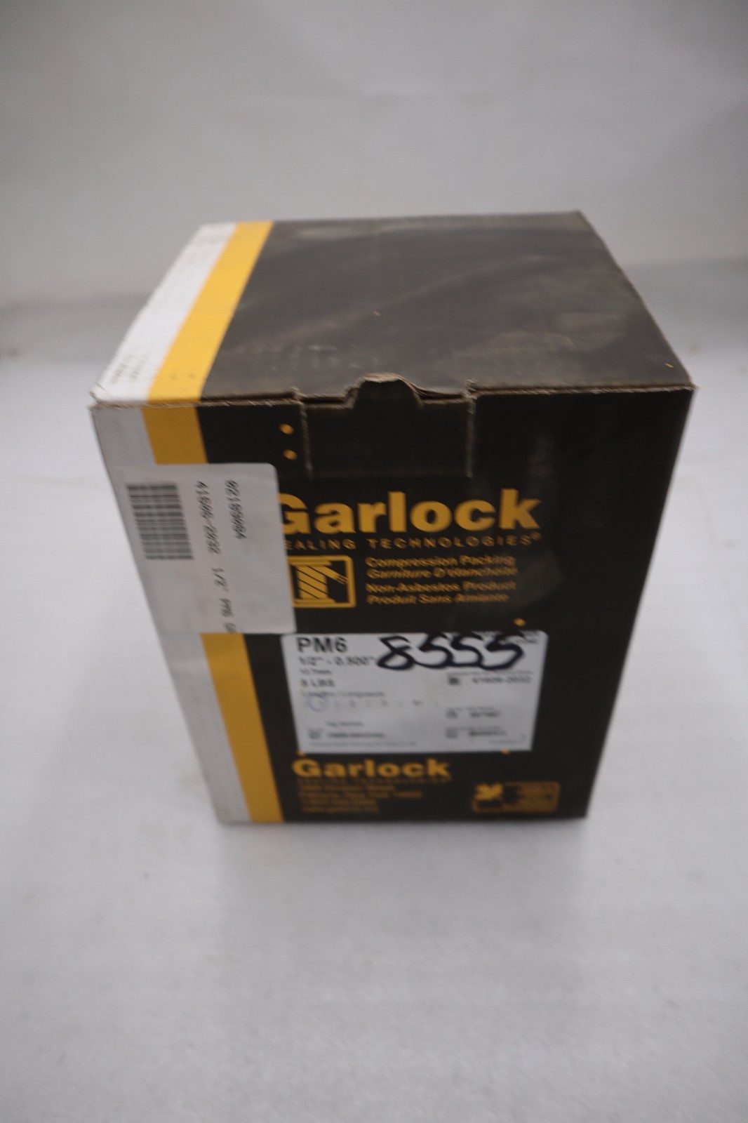 GARLOCK 5LB 12.7MM 1/2″ 5 LBS CARBON PACKING – NEW IN BOX – STOCK GF853