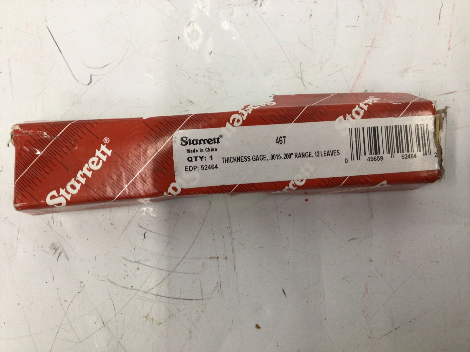 Starrett 467 Thickness Gage, Feeler Gauge Set, 13 Feeler Blades, Steel