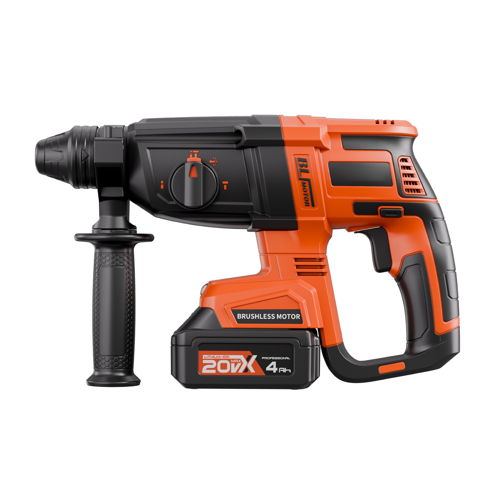 20V SDS-Plus Brushless Cordless Rotary Hammer Drill Kit 1.1 In 1200RPM 4Function