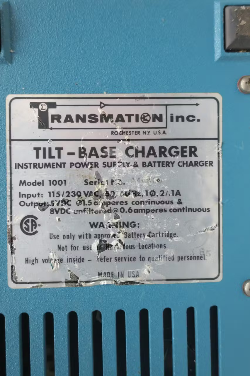 Transmation 1001 115/230v-ac 8v-dc Tilt-base Instrument Power Supply Charger