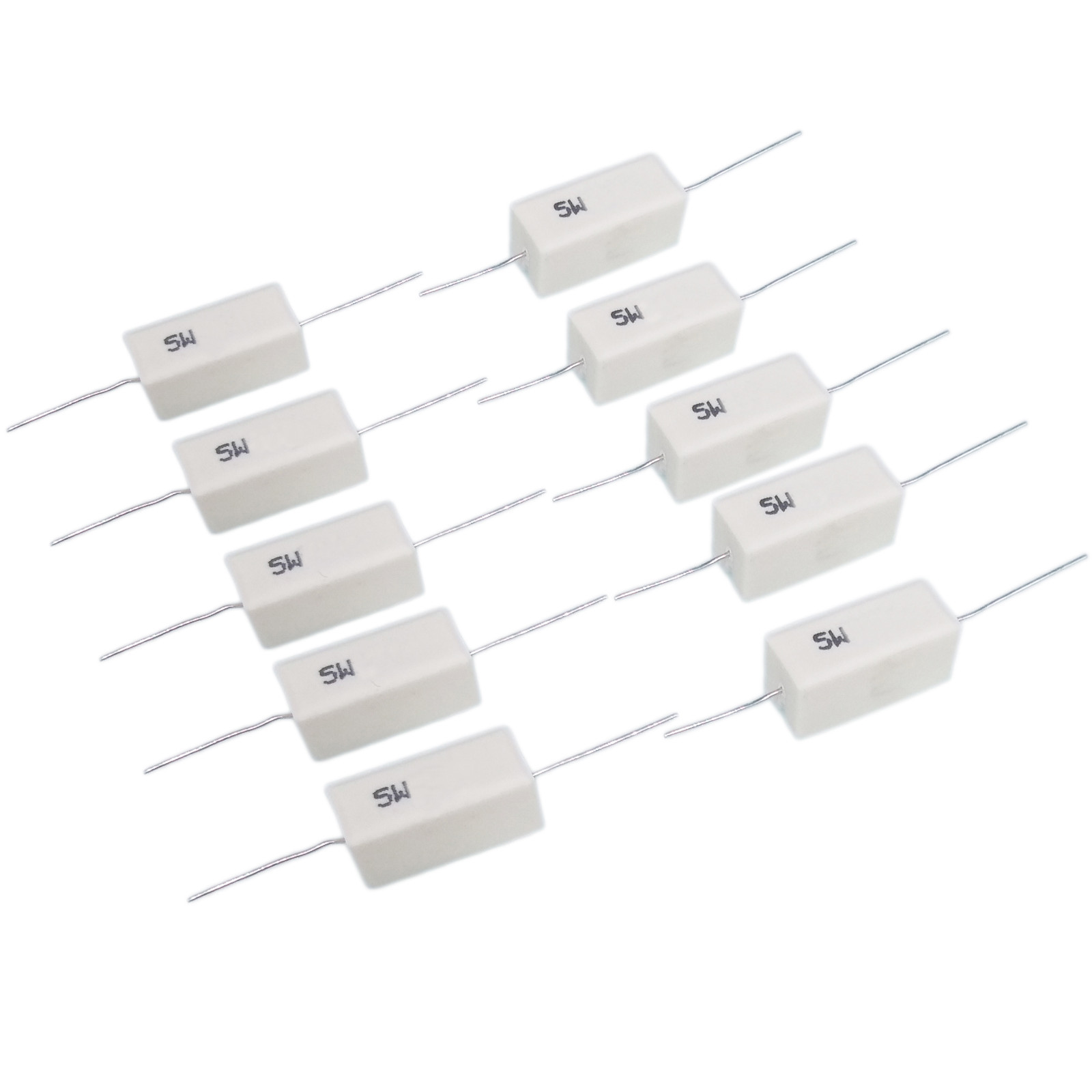 US Stock 10pcs 470 ohm 470RΩJ 5 watt Axial Ceramic Cement Power Resistor 5W