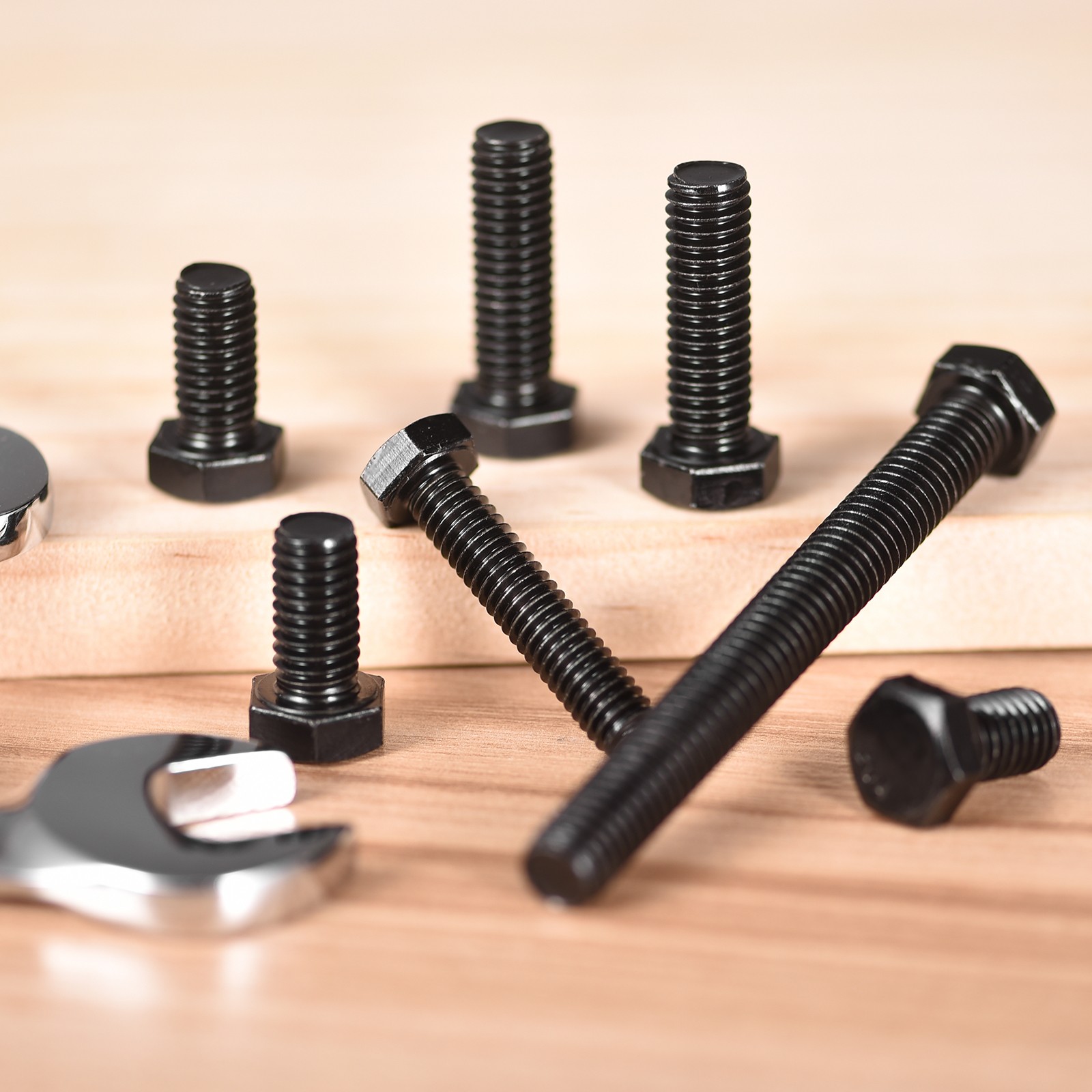 10Pcs 1/4-20 x 6″ Hex Head Bolts, 304 Stainless Steel Hex Head Screw, Black