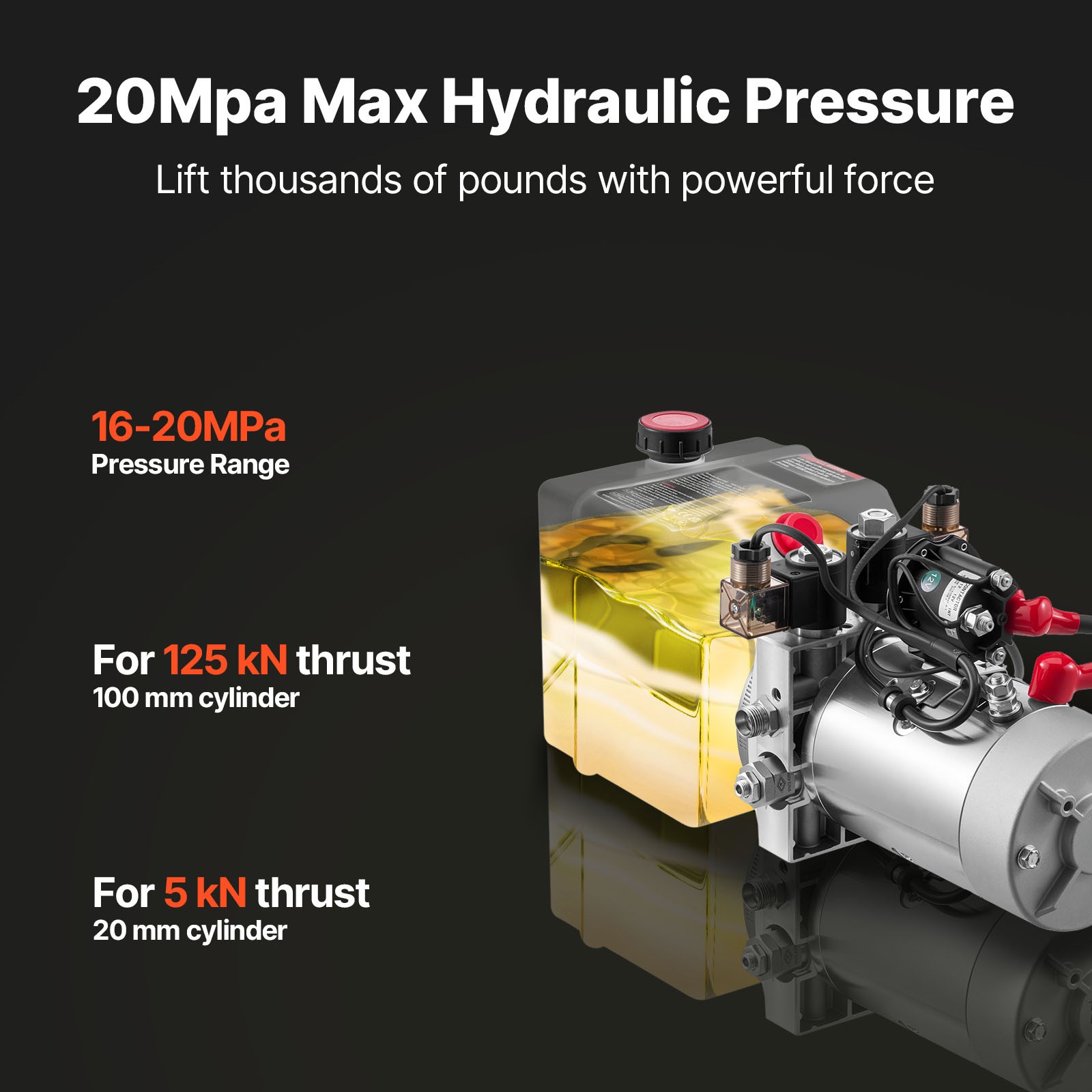 Uimoso 4 Quart Double Acting Hydraulic Pump Dump Trailer Pack DC 12V Power Unit