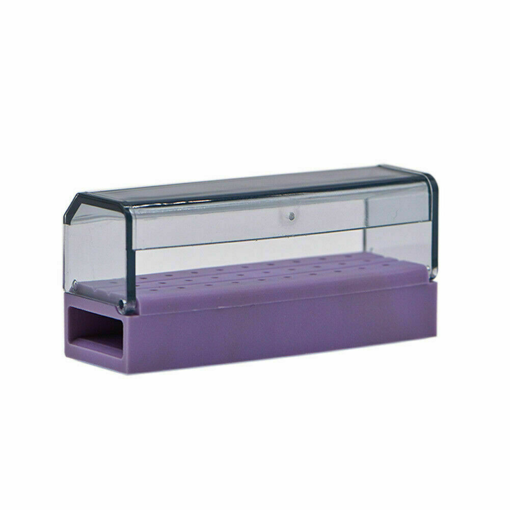 30 Holes Dental Plastic Box Bur Block Case Drill Disinfection Holder With Cover