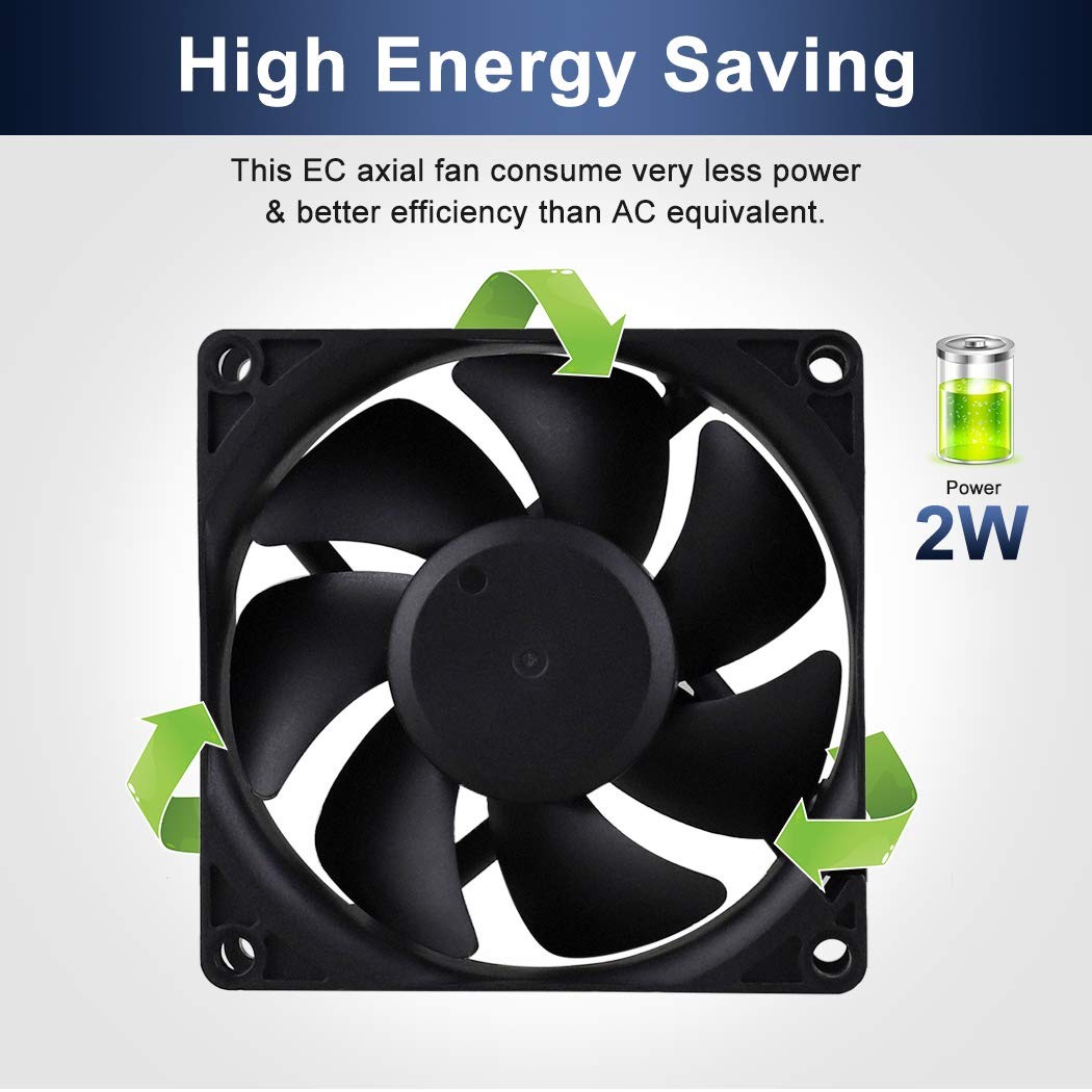Wathai 80mm EC Axial Fan AC 110V 115V 120V 220V 240V Brushless Cooling Fan 80mm