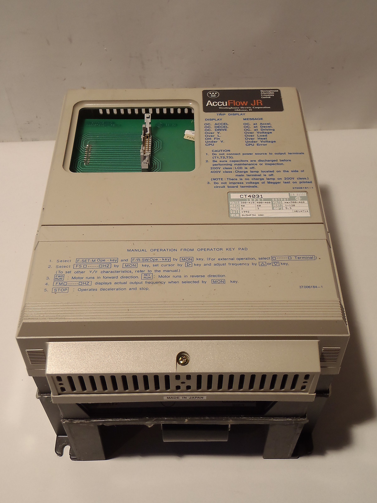 CT4031 Accu Flow JR Westinghouse Adjustable Frequency Control