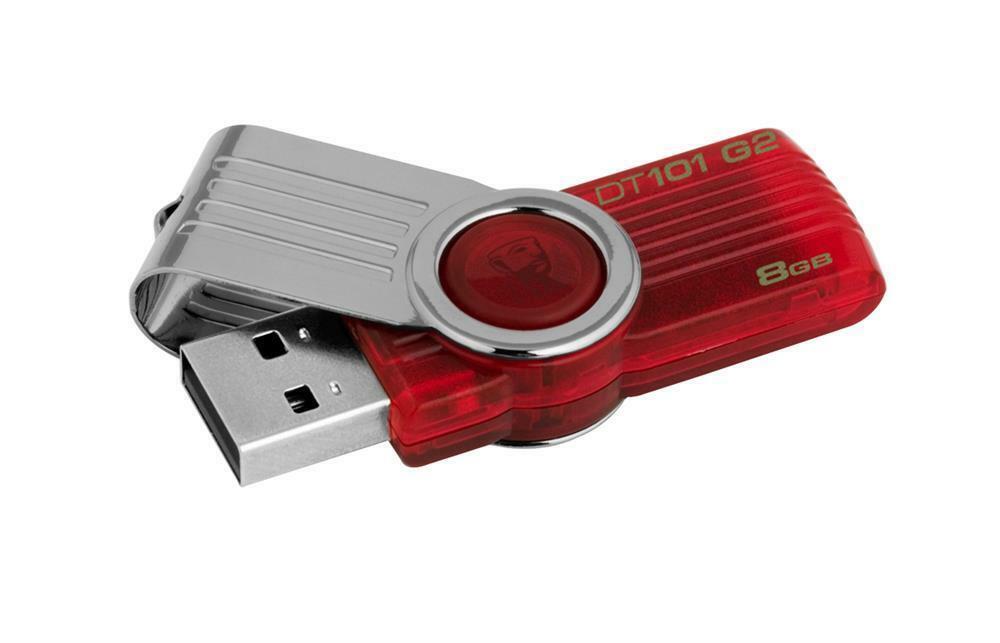 ONE Kingston DataTraveler 101 G2 8GB USB 2.0 Flash Drive, Red, DT101G2/8GBZ
