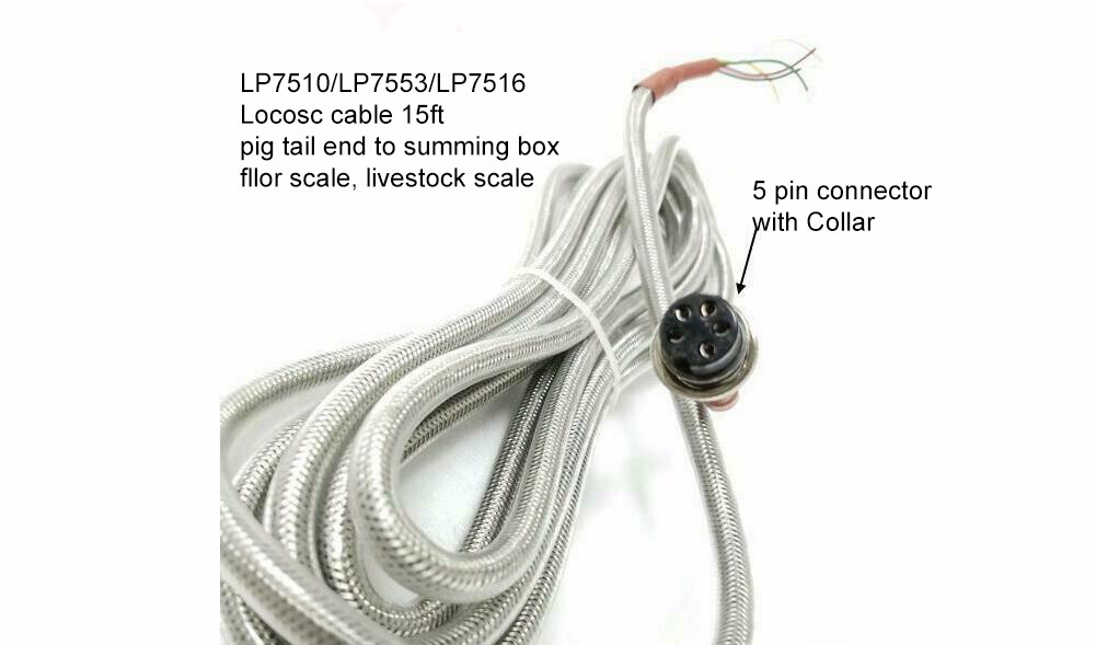 15′ Cable with connector For LP-7510/7553/7516 Locosc indicator, 5 pin