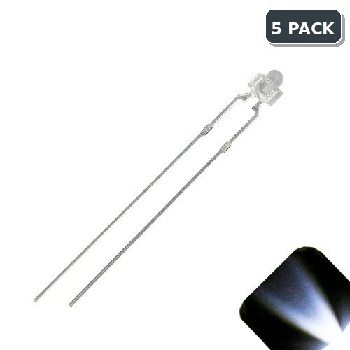 5 x LED 1.8mm / 2mm Clear Cool White Ultra Super Bright LEDs Clear Train Model