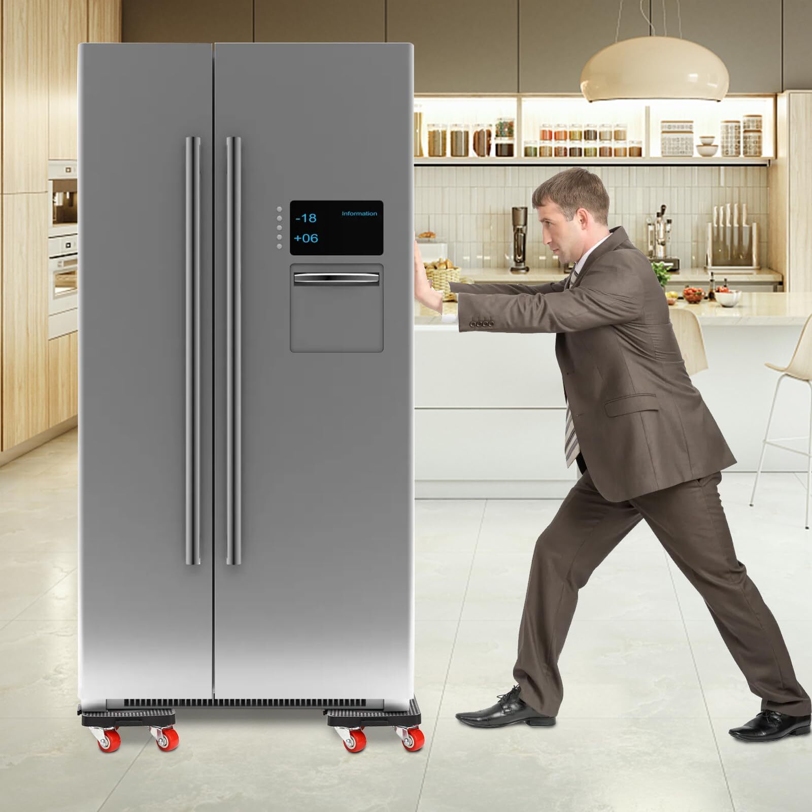 Heavy Duty Furniture Sliders with 4 Wheels and Furniture Lifter for Refrigerator