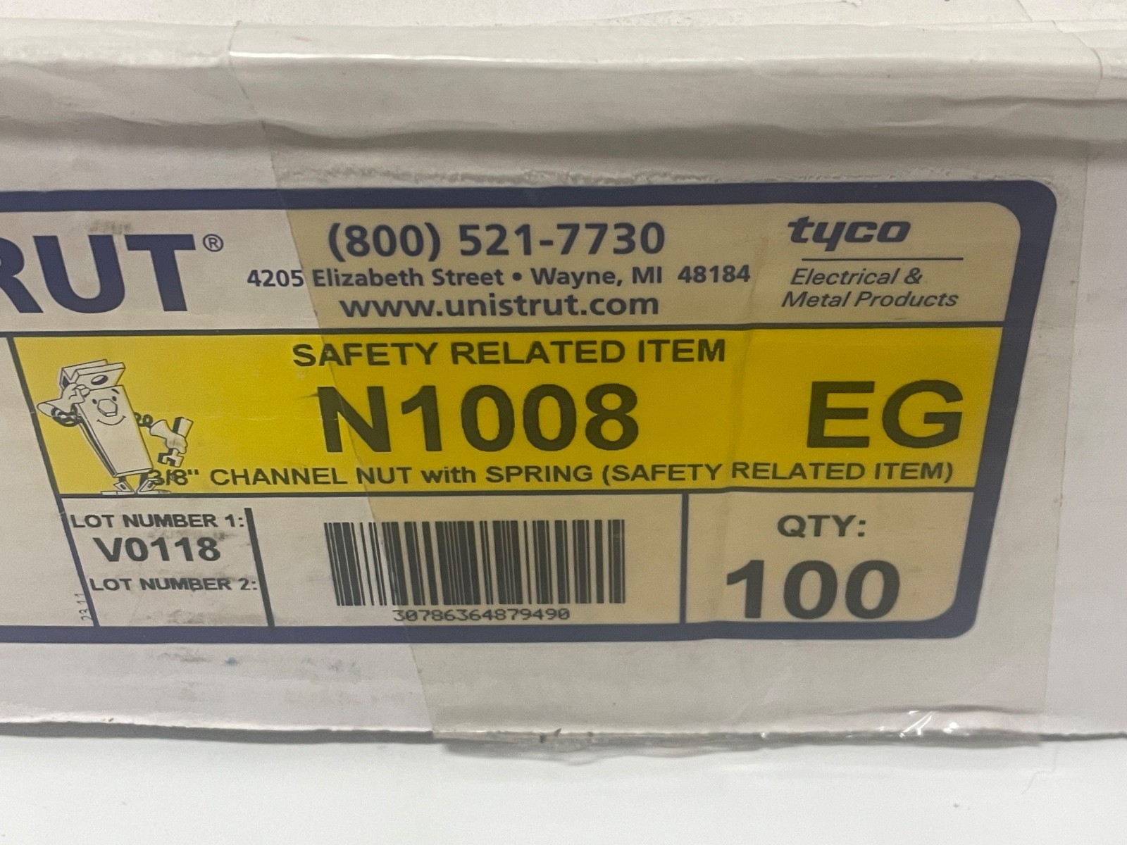 100 Count Box Unistrut Strut Channel Nut with Spring 3/8″-16 Electro-Galvanized