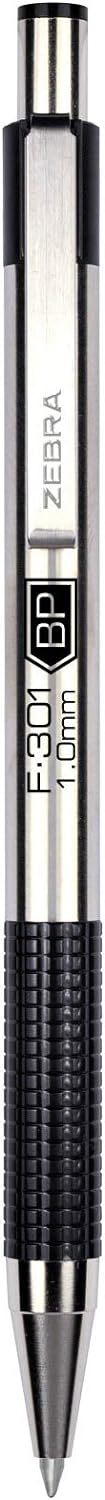 Zebra F301 Retractable Ballpoint Pen 4 Pack Black Blue Red Green 0.7Mm Fine P…