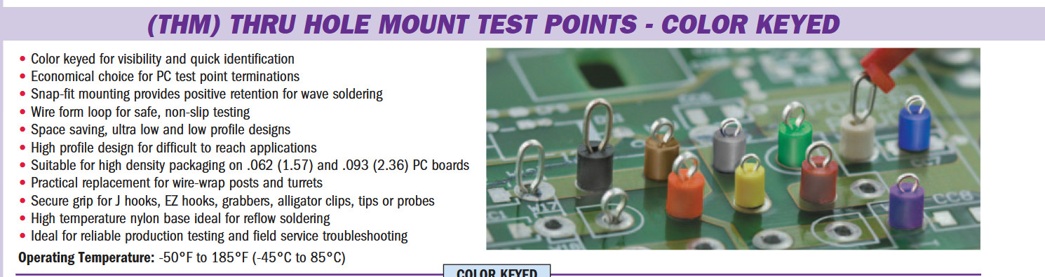 QTY (25) 5001 KEYSTONE SILVER MINIATURE PC TEST POINTS BLACK ROHS