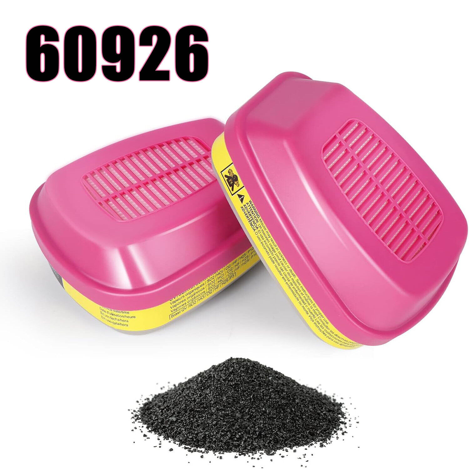6200 Half Face Respirator Facepiece Mask & 2- 60926 P100 Cartridges Filters NEW