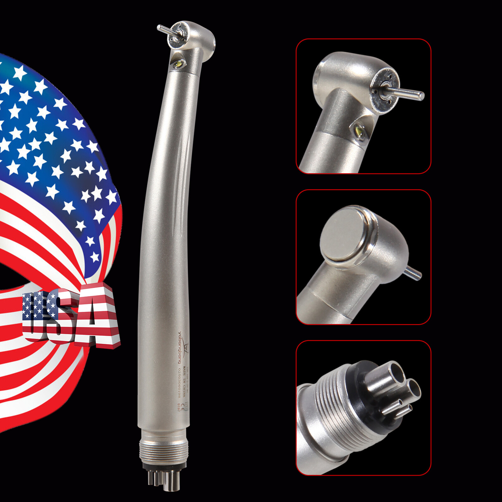 10pcs Dental Fiber Optic LED E-generator High Speed Handpiece 3 Spray 4 Hole st