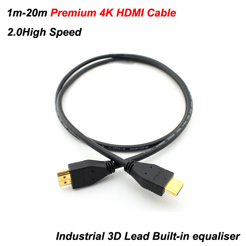 HDMI Cable 1m-20m Premium 4K 2.0High Speed Industrial 3D Lead Built-in equaliser