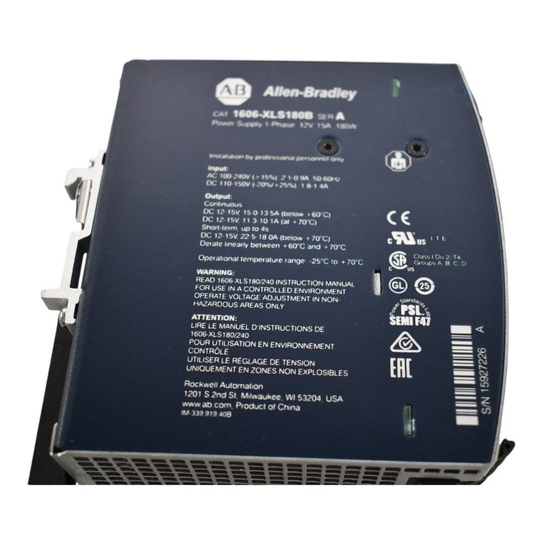NEW Allen Bradley 1606-XLS180B Ser. A Power Supply, Bulletin 1606 XLS Performanc