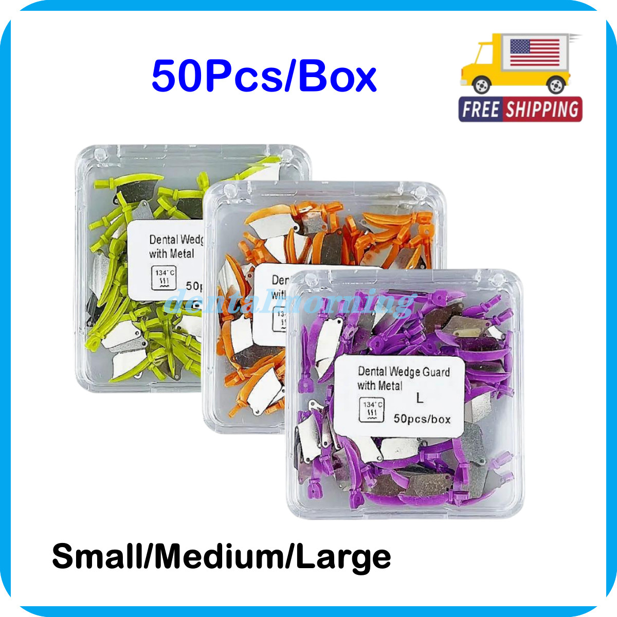 50Pcs Dental Matrix Fender Wedges Prep Interproximal Diastema Wedge Guard S/M/L