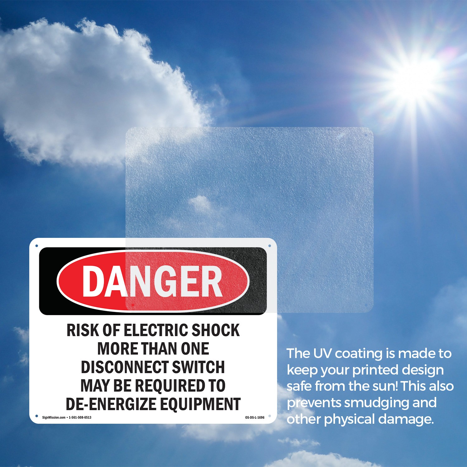 Risk Of Electric Shock More Than One OSHA Danger Sign Or Decal – 5 or 10 Pack