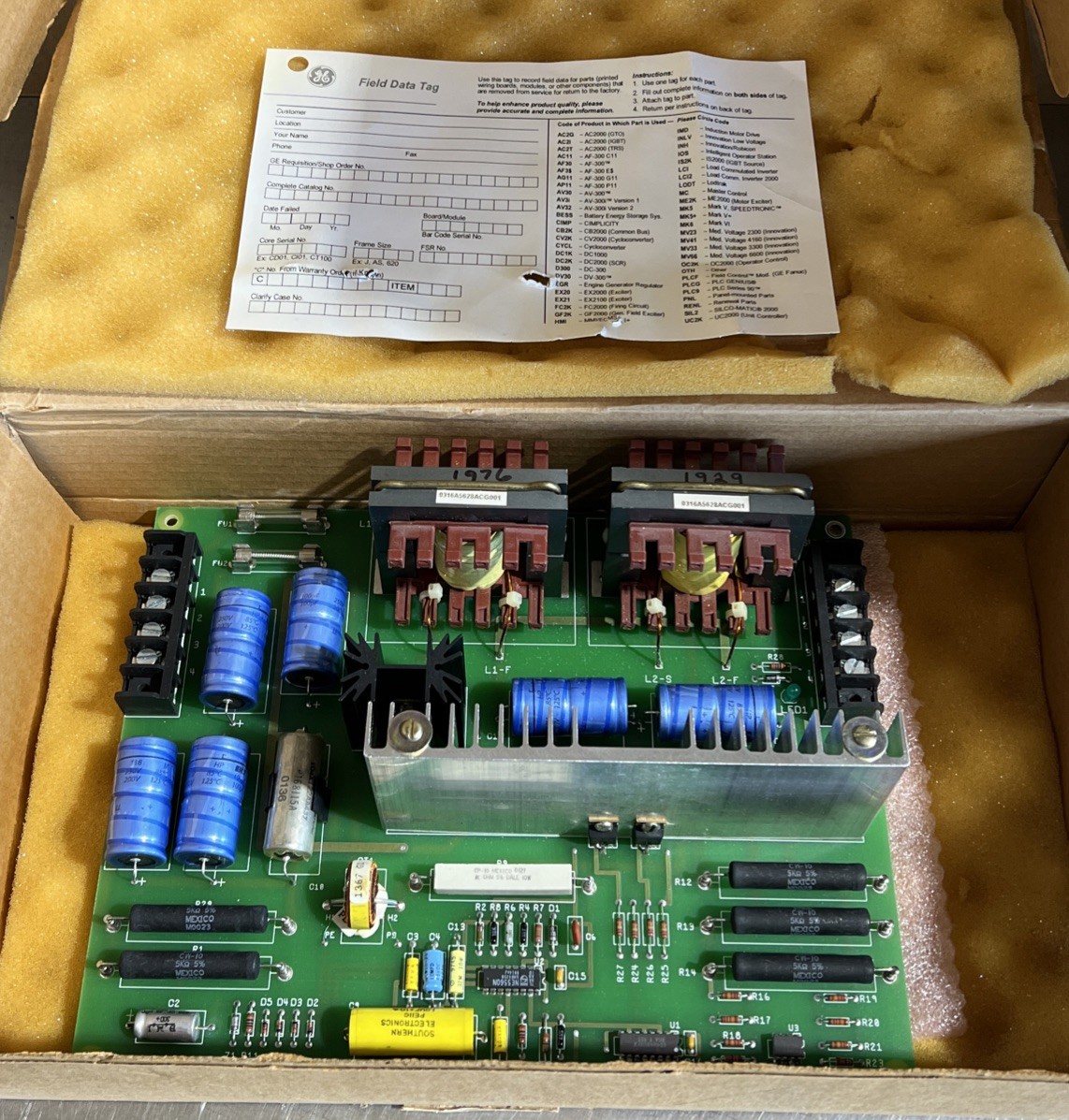 GENERAL ELECTRIC 4006L4116AA G001 SILCO-5 250VDC/125VDC CONVERTER BOARD Nos