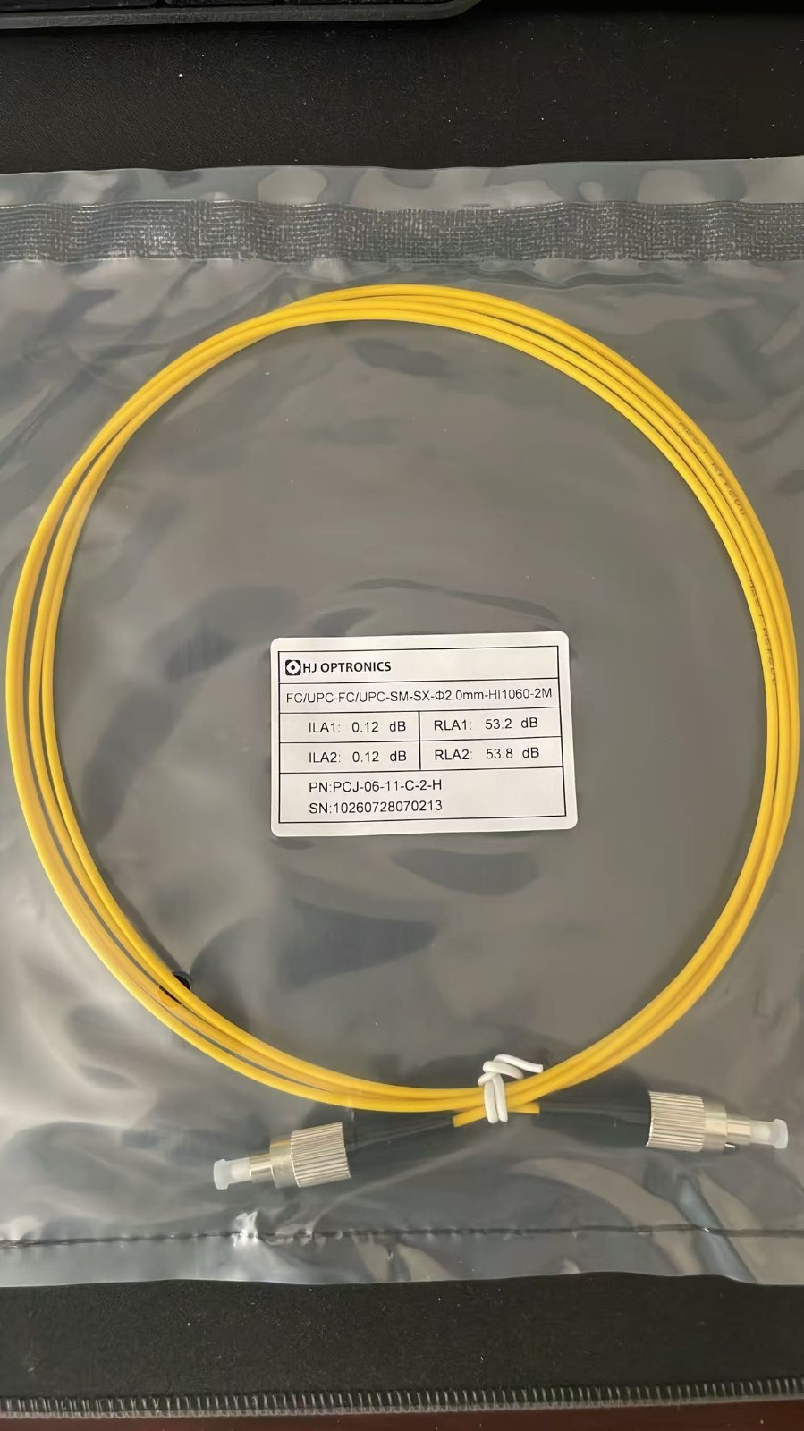 HJ Optronics HI-1060 fiber jumper 2.2mm cable 2.0m FC/UPC-FC/UPC Patch Cord
