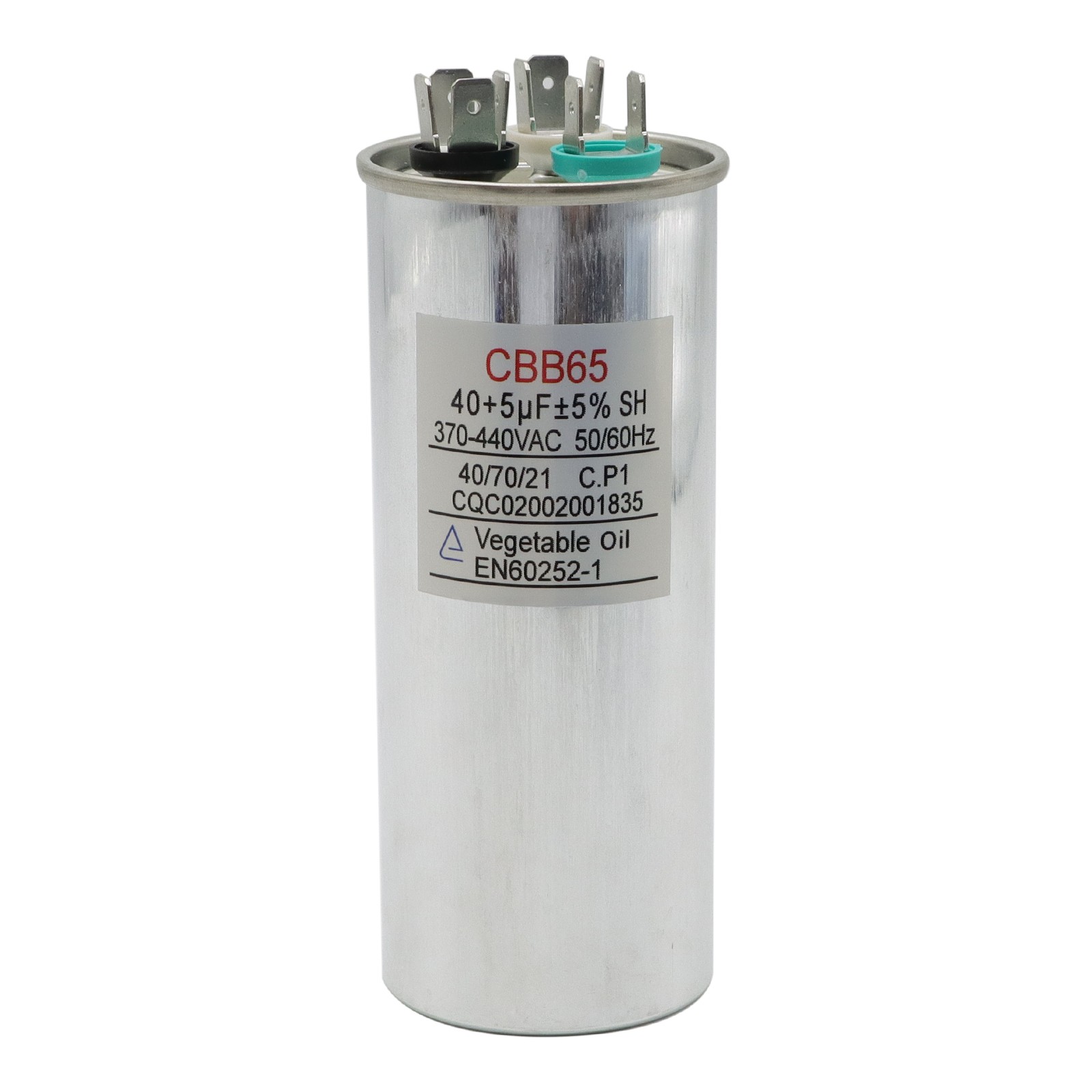 40+5 MFD µF Dual Run AC Capacitor 370-440VAC 50/60Hz 5% HVAC