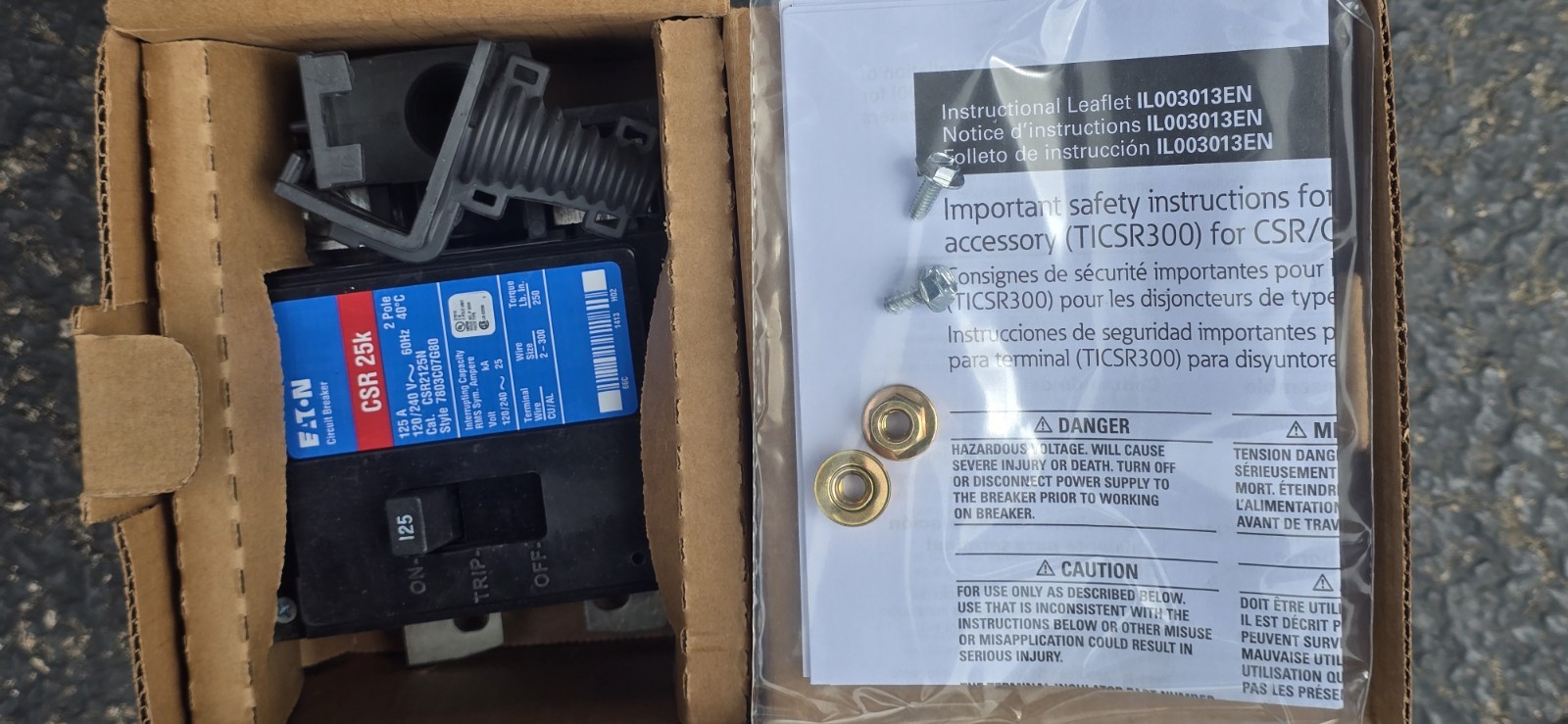 New Eaton CSR2125N Main Circuit Breaker 125A 2-Pole 120/240VAC