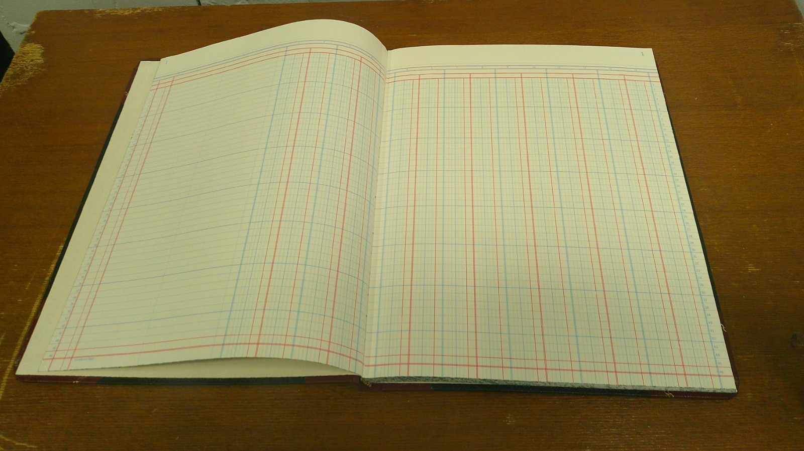 Boorum & Pease Columnar Record Ledger Book 23-150-6 150 Pages Black Red