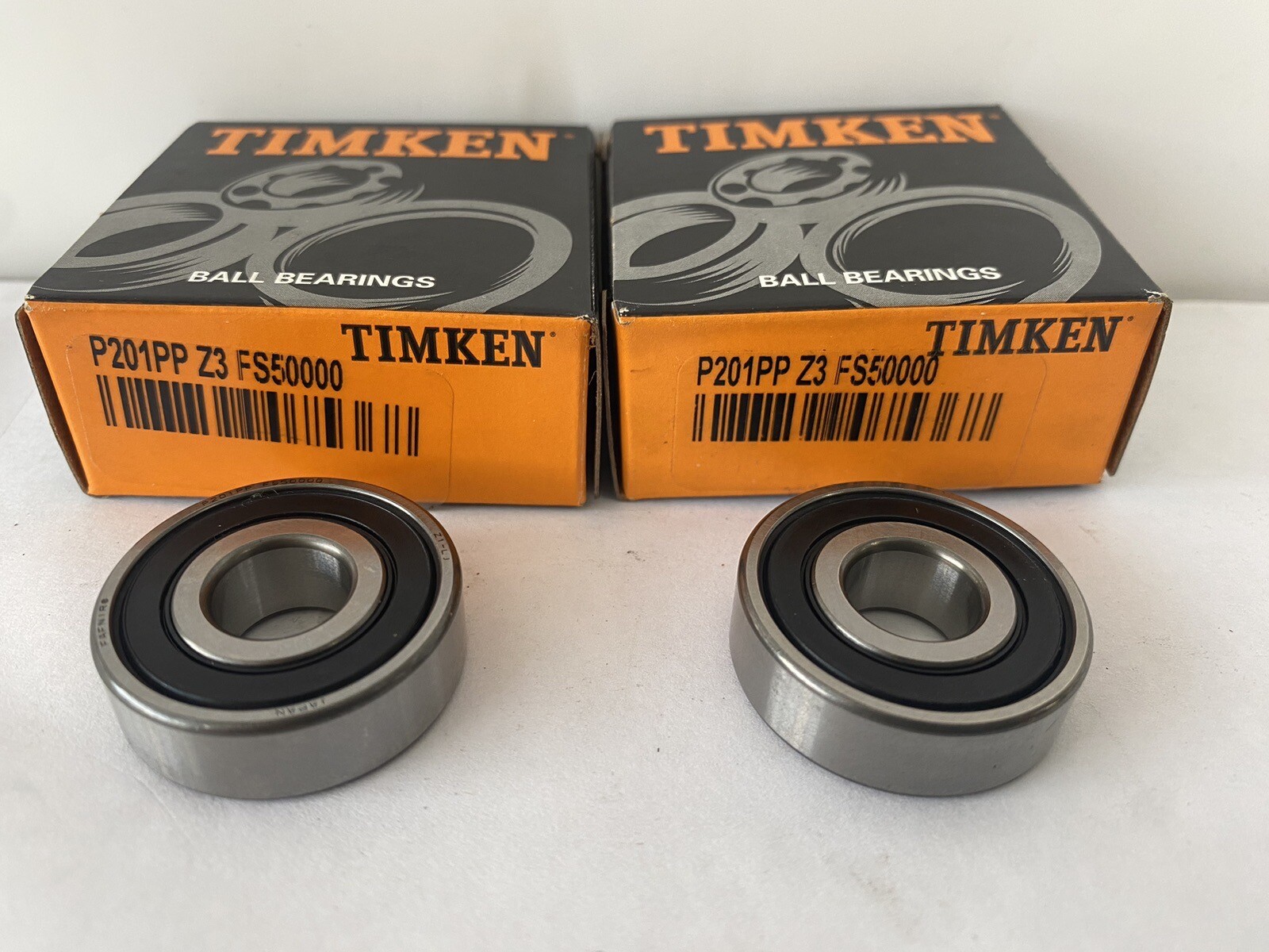Lot Of 2 NEW SEALED TIMKEN P201PP Z3 FS50000-DEEP GROOVE BALL BEARING, 15mm BORE
