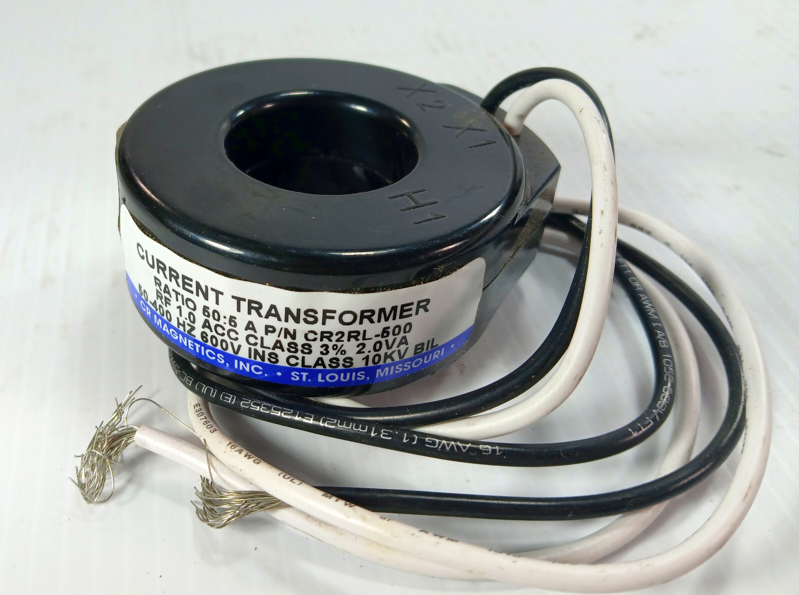 1 USED CR MAGNETICS CR2RL-500 50:5 RATIO CURRENT TRANSFORMER ***MAKE OFFER***