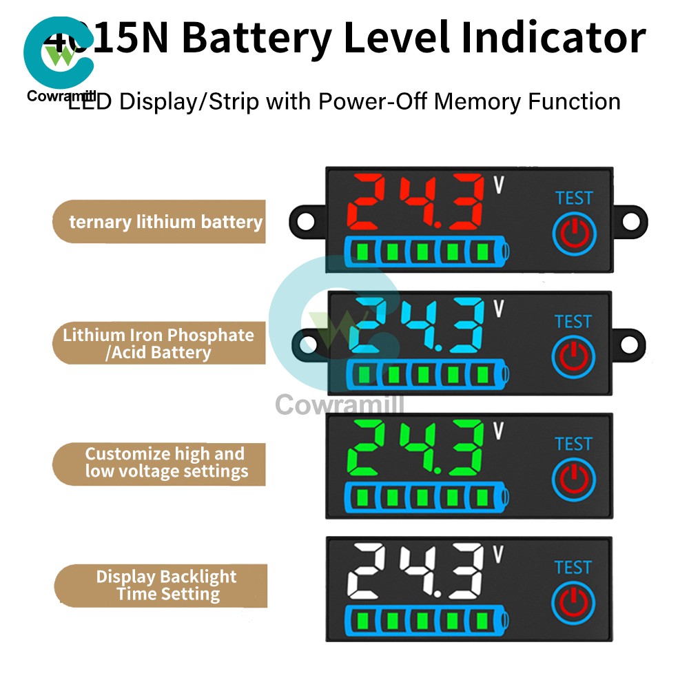 DC 7-55V LED Indicator Voltage Acid/Li-ion Universal Battery Charge Indicator