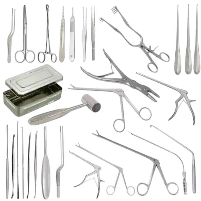 Laminectomy Spinal Surgery Instrument Set – 29 Pieces Stainless Steel with Box