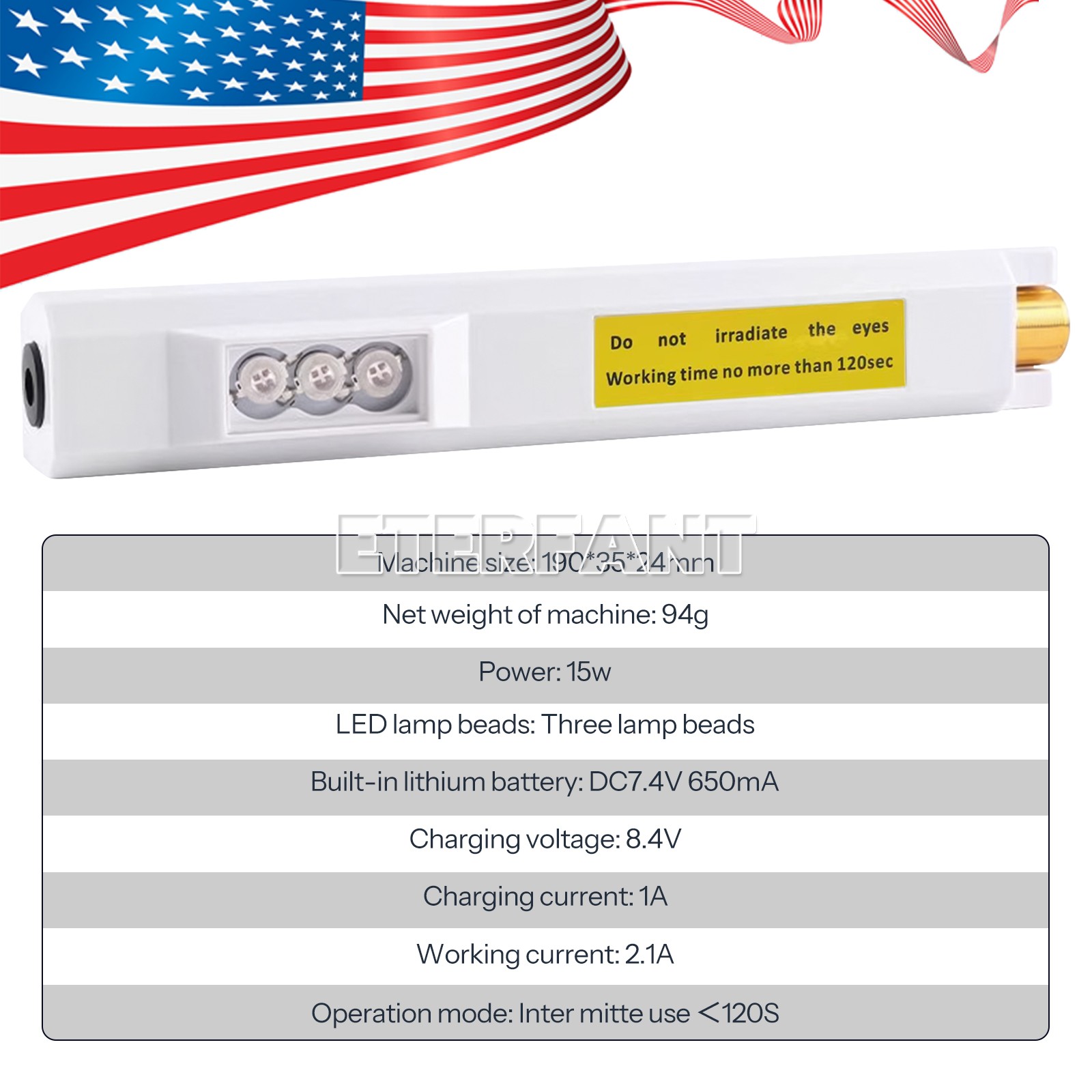 ETERFANT Portable Vein Finder Locator Blood Vessel Device Handheld Vein Detector