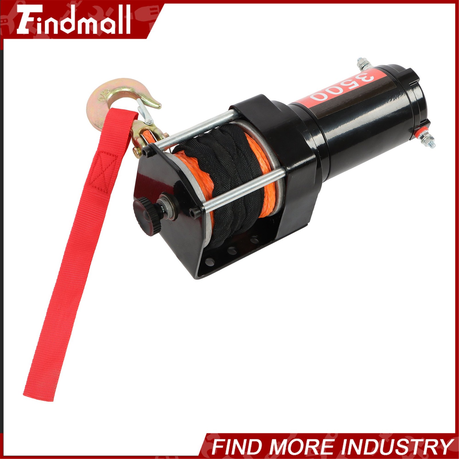 Findmall 3500lbs Electric Winch 12VDC/1.5HP with 3/16in x 39ft Synthetic Rope