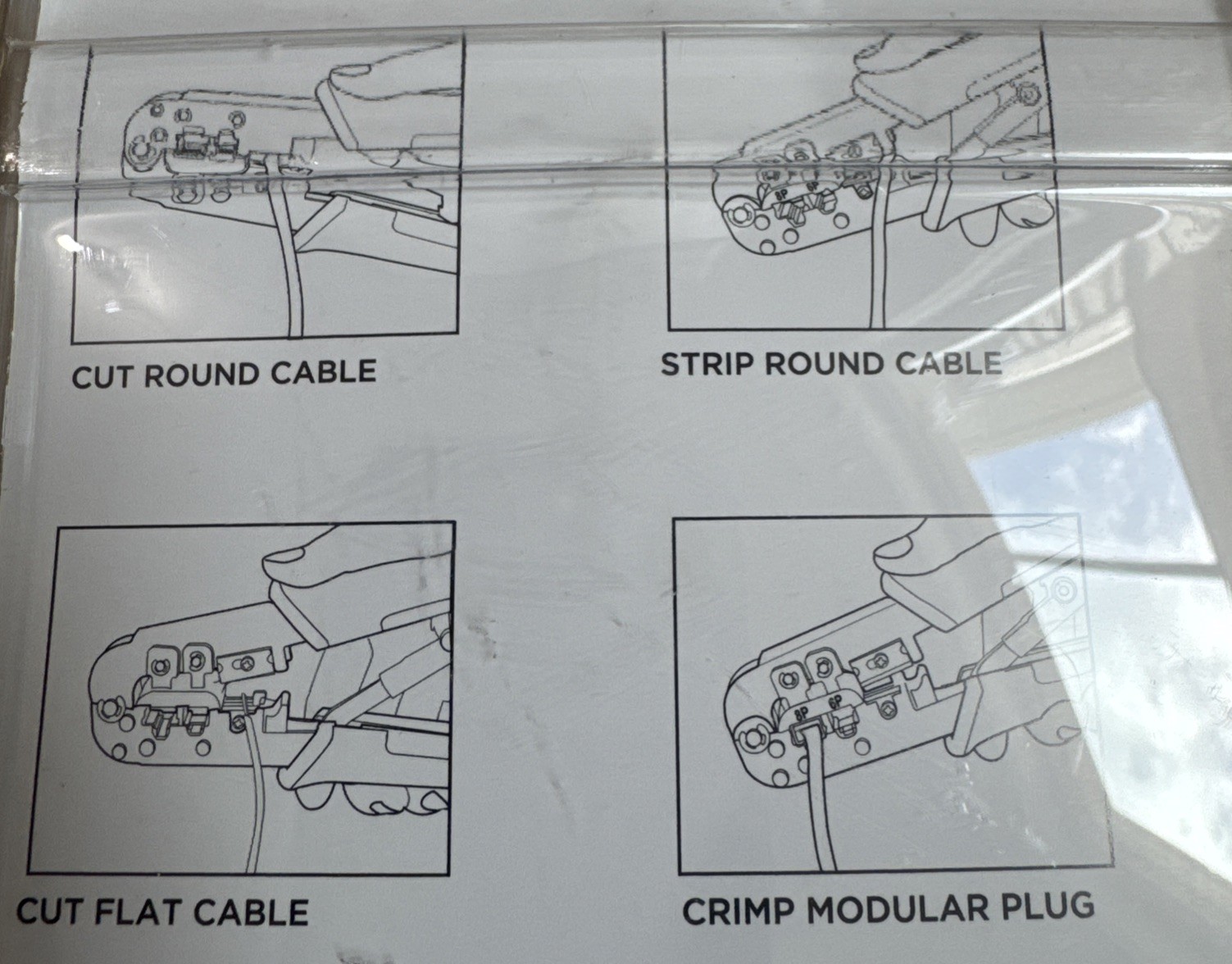Ratcheting Modular Plug Crimper RJ-45 RJ-11 RJ-12 538443 Commercial Electric New