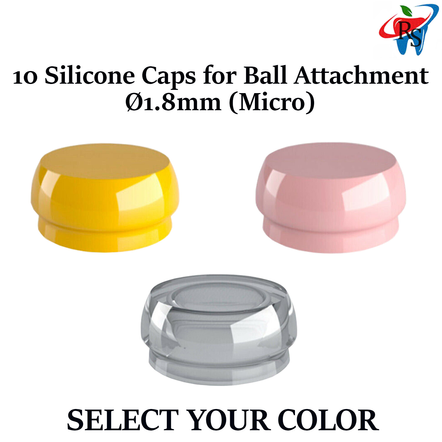 10x Dental Ball Attachment Silicone Caps Home Use First Aid Emergency Ø1.8mm