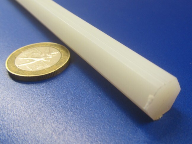 Nylon 6/6 Natural Tint Hex Rod 7/16″ (.437″) Hex x 12″ Length