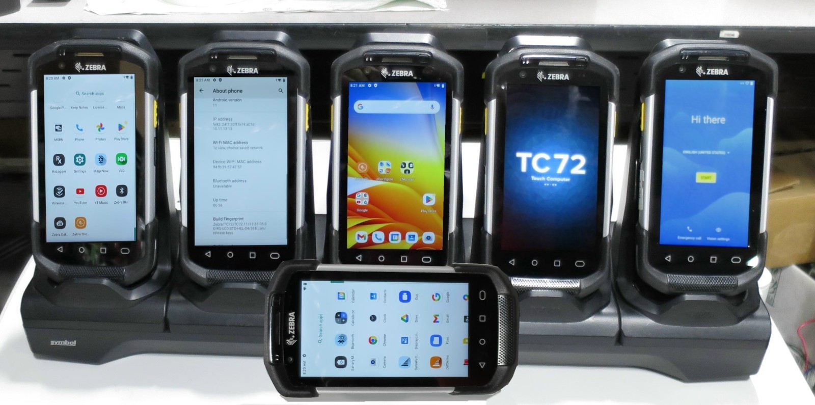 LOT OF 6 Zebra TC720L -0ME24B0-NA TC72 Mobile Android 11 w/Charger & Batteries