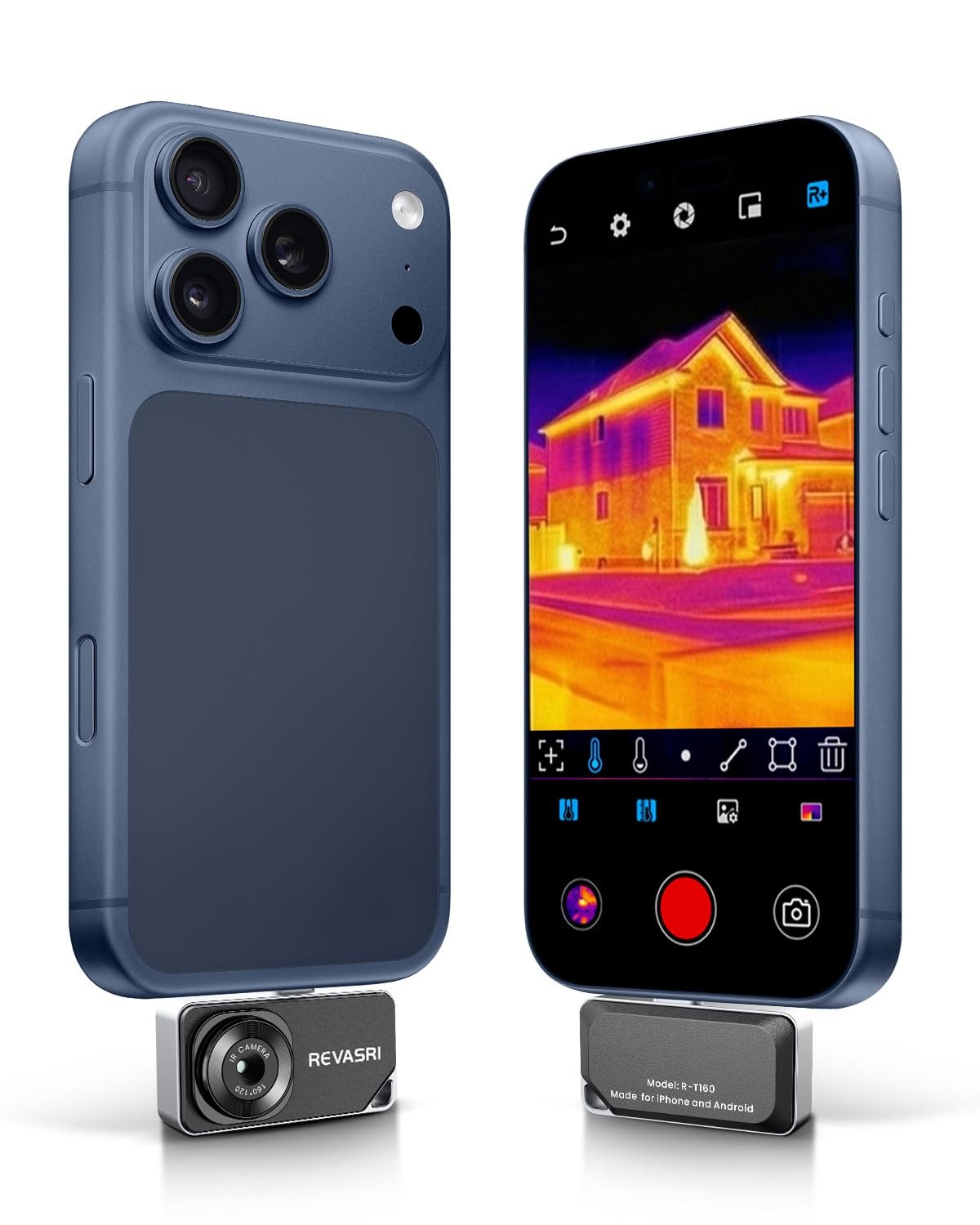 REVASRI Thermal Camera for iPhone and Android, 320×240 Super IR Resolution Th…