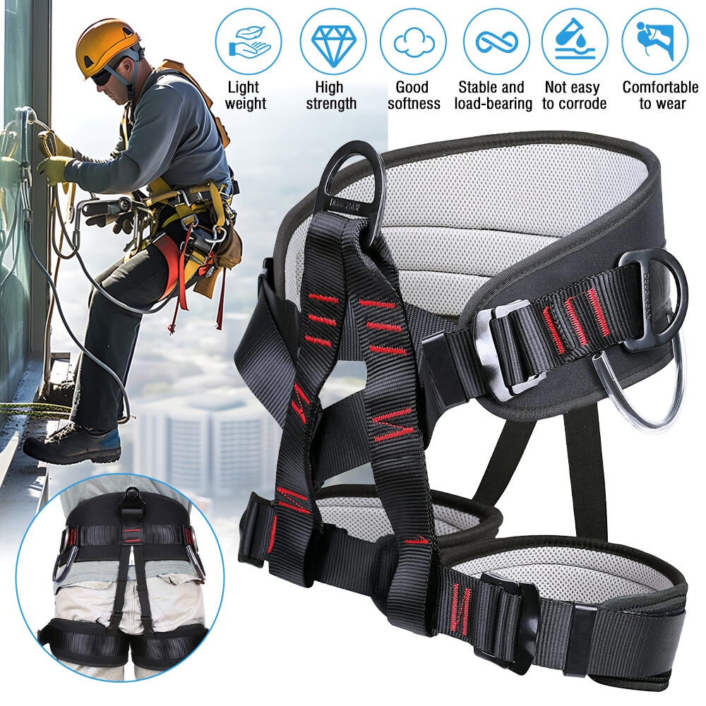 Adjustable Half Body Safety Harness Tree Climbing Harness Padding Waist Leg AGN