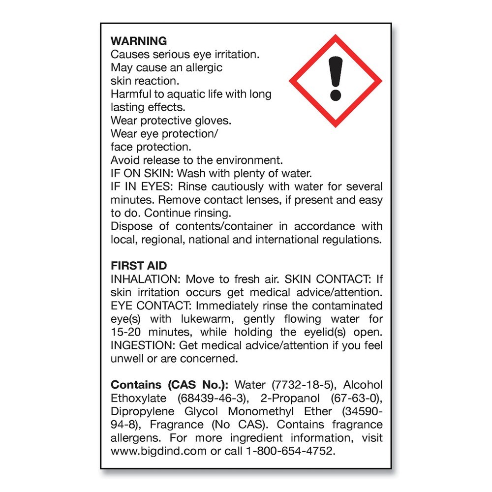 Big D Industries 1618 1 gal. Water-Soluble Deodorant – Lemon Scent (4/CT) New