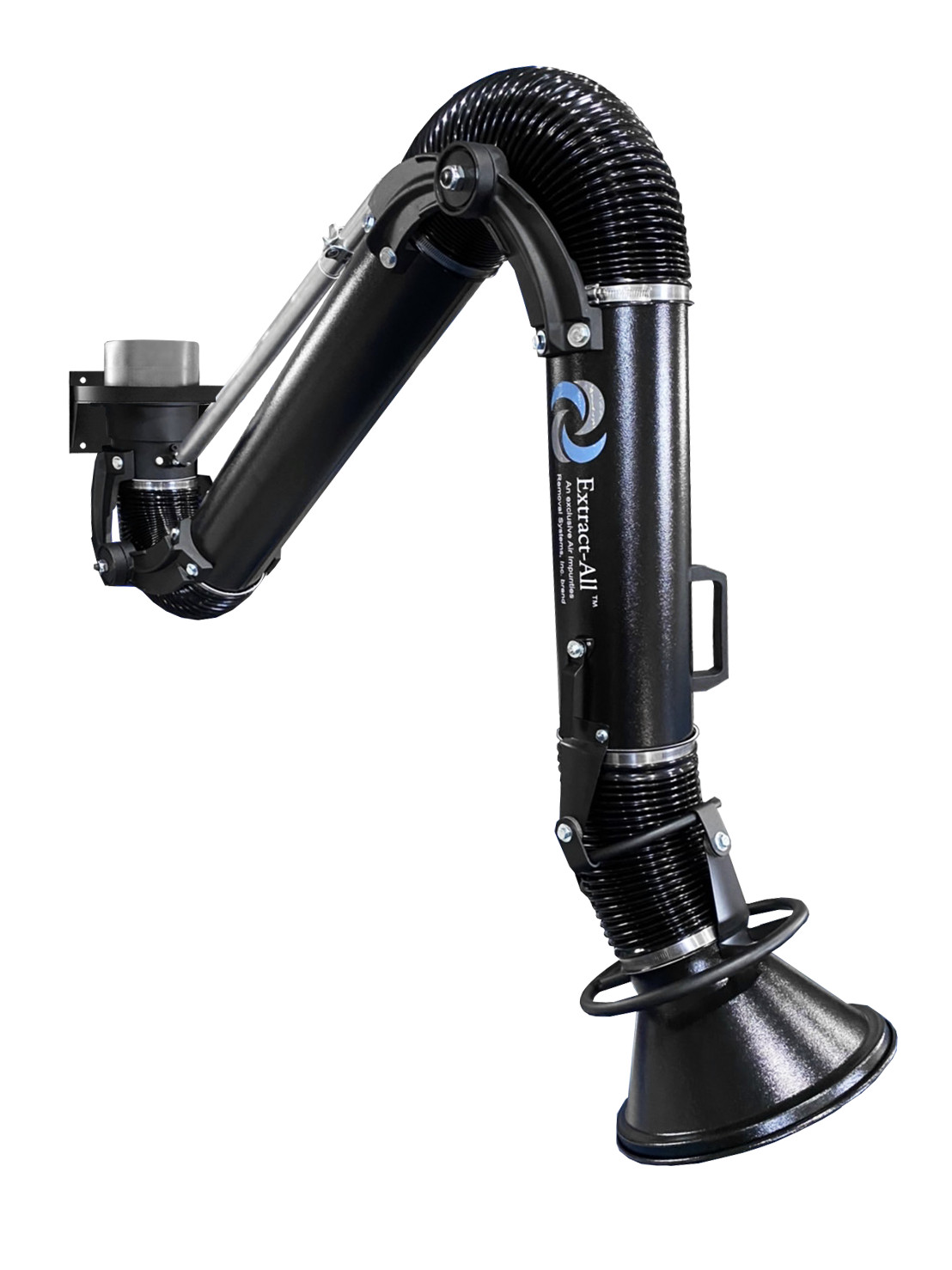 EXTRACT-ALL Welding Fume Extractor Arm,7′ L, 8″ dia. Model EA78, Wall Mount