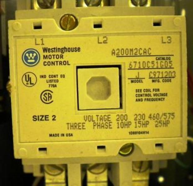 WESTINGHOUSE MOTOR CONTROL SWITCH A200M2CAC ENCLOSURE