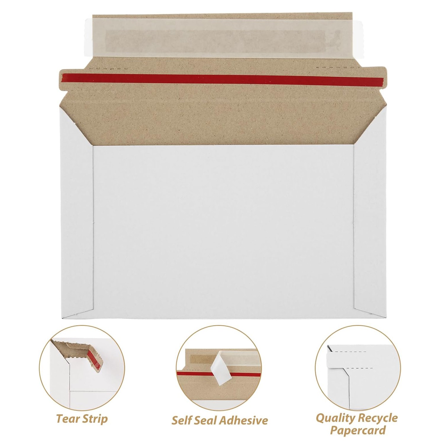 50-200 PCS 6.5″ x 4.5″ RIGID PHOTO SHIPPING FLATS CARDBOARD ENVELOPE MAILERS USA