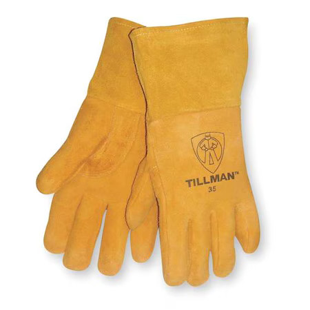 Tillman 35S Welding Gloves, Gauntlet Cuff, Straight Thumb, A Leather Cowhide,