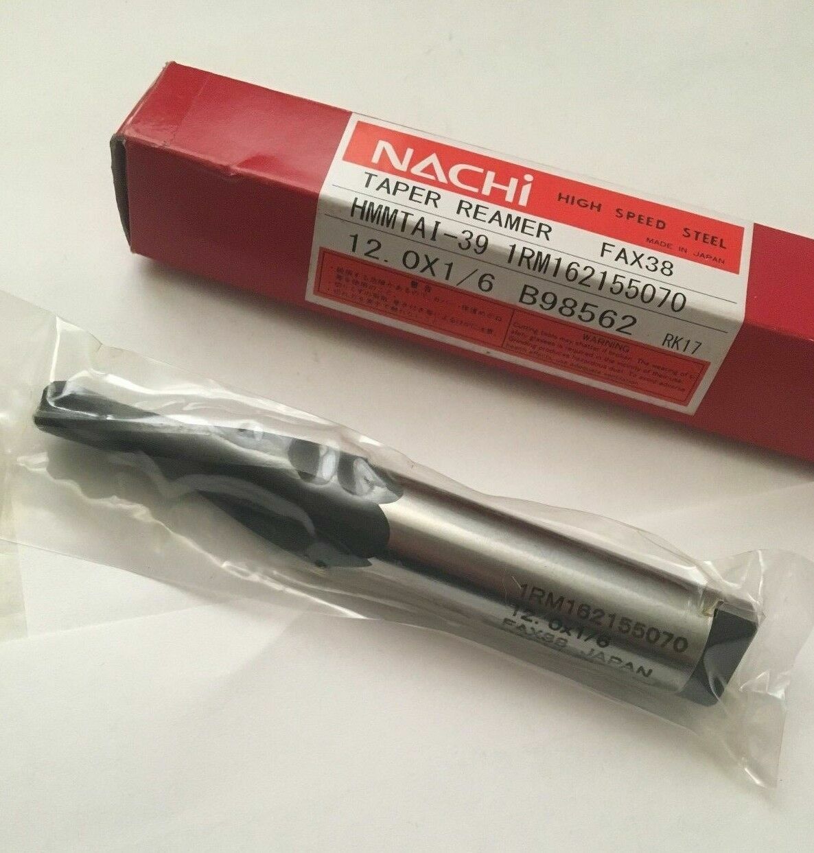Nachi Japan 1RM162155070 FAX38 HSS Taper Reamer 12.0 x 1/6 B98562 HMMTAI-39