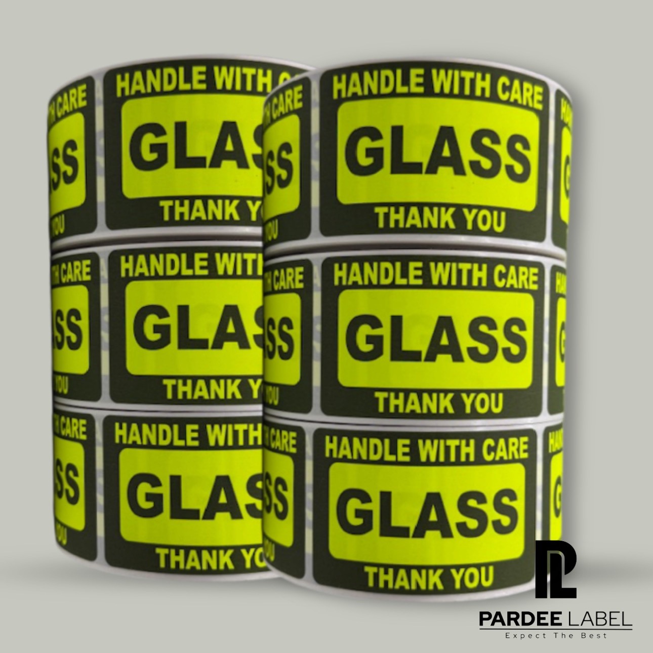 Handle With Care Glass Stickers 2”x3”- 250 Labels per Roll
