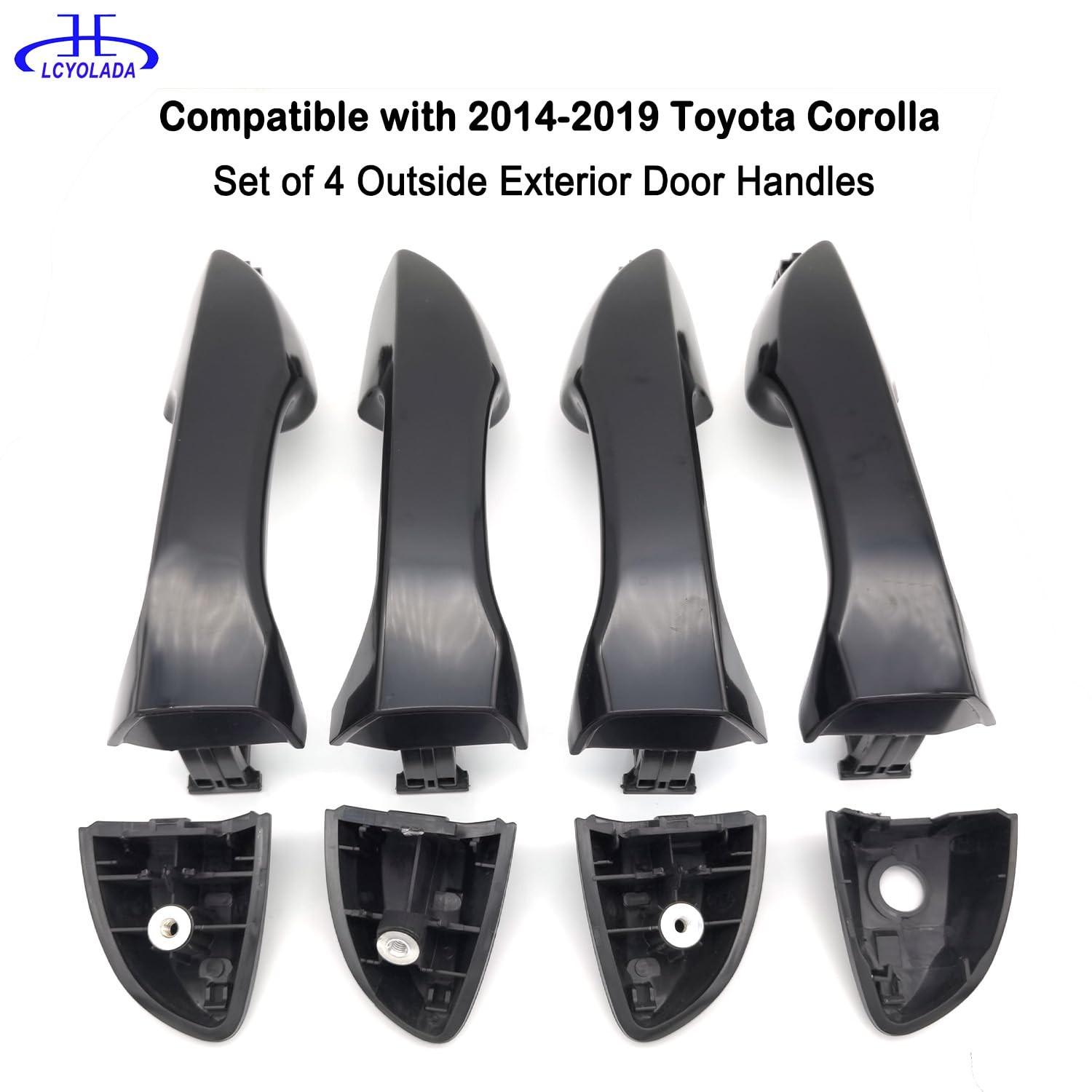 Set of 4 Exterior Door Handles for Toyota Corolla 2014-2019 OEM Replacement