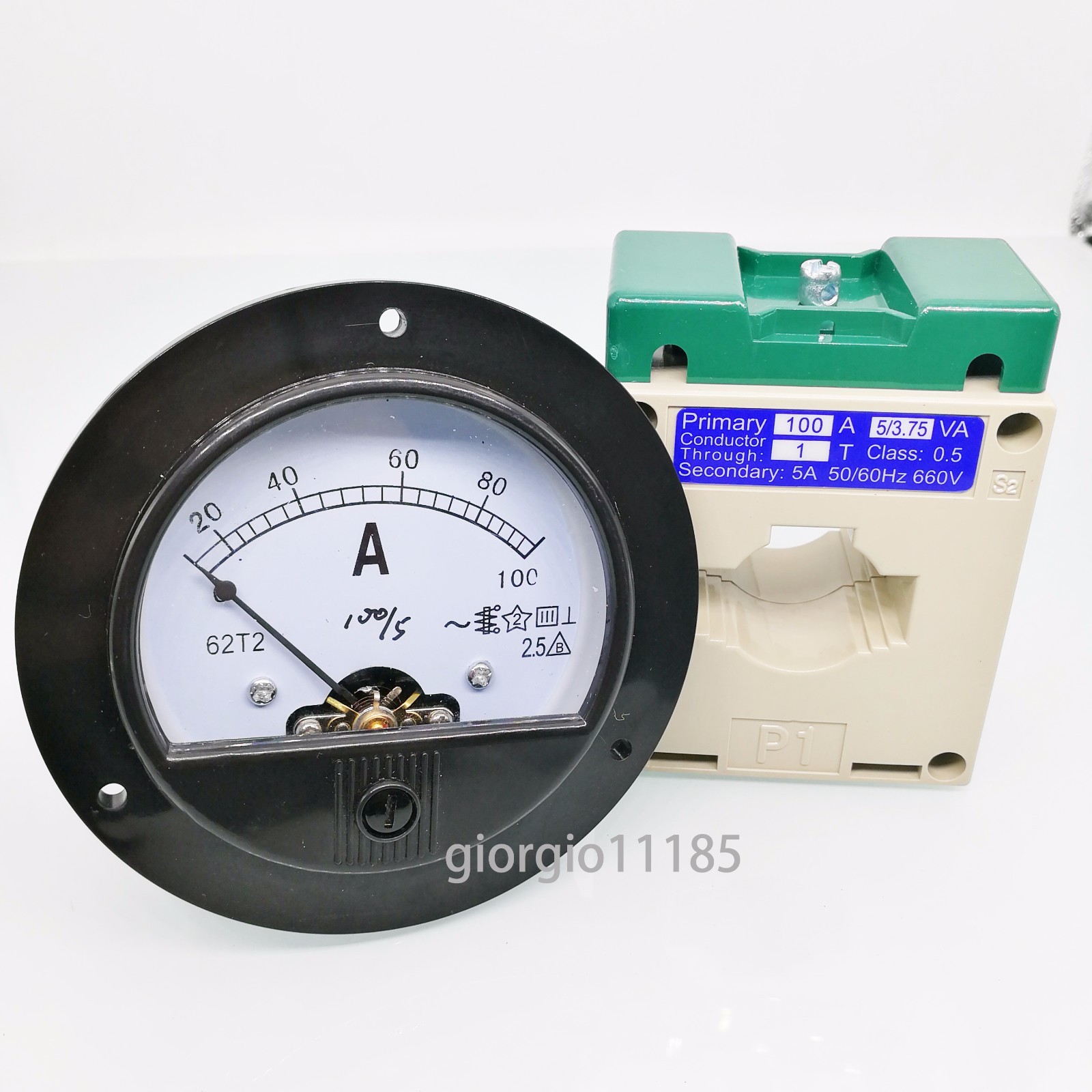 AC 0~100A Analog AMP Current Panel Meter Ammeter & Current Transformer