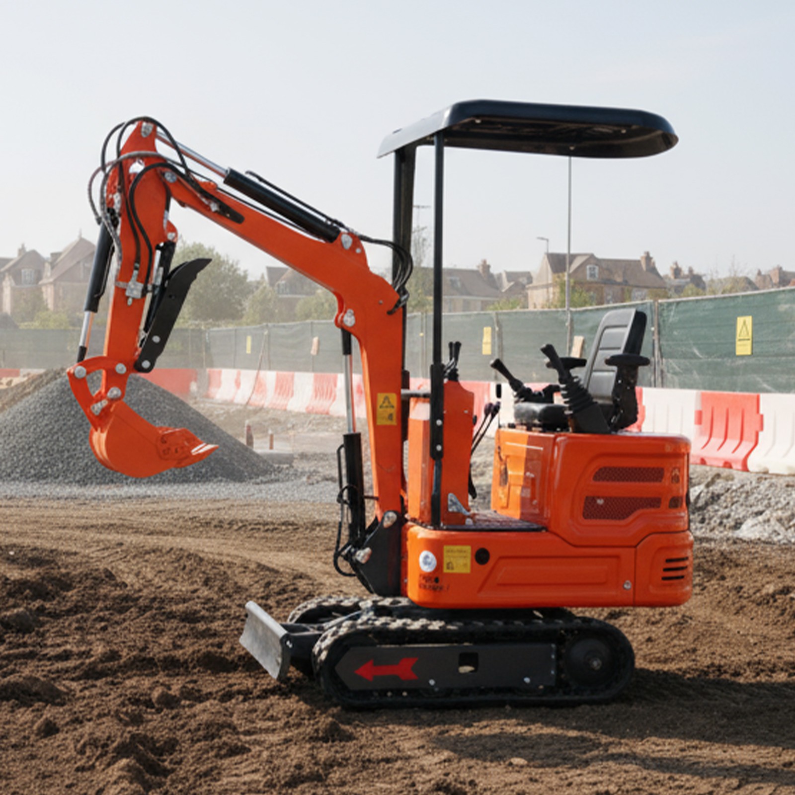 FREE SHIP 1Ton Mini Excavator B&S 13.5HP Crawler Hydraulic Digger + Attachment